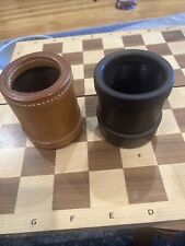 Vintage Thick Stitched Leather Dice Cup Shaker Luckicup Oakland Dice cup 2 cups picture