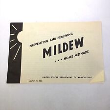Vintage USDA 1952 PREVENTING REMOVING MILDEW Home Methods Pamphlet Booklet picture
