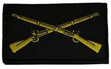 US ARMY INFANTRY CROSSED RIFLES 2 PIECE PATCH HOOK AND LOOP BACKING GRUNT 11B picture