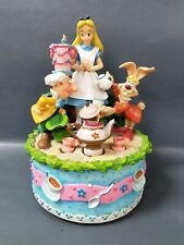RARE Alice In Wonderland Music Box Mad Hatter Tea Party Disney Golden Afternoon picture