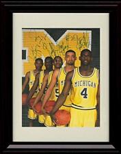 Framed 8x10 Fab 5 - Webber, Rose, Howard, King, and Jackson - Autograph Replica picture