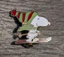 Charles M. Schulz's Snoopy From Peanuts Skiing With Beanie Vintage Lapel Pin picture