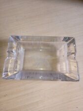 Vintage Glass Etched Duck Cigarette Ashtray Rectangle Clear Glass picture