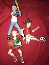 Basketall, Soccer, and Softball Girl Christmas Sports Ornaments picture