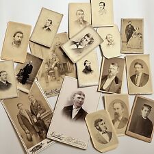 Antique Photograph Cabinet Card & CDV Lot Of 18 Dapper Men Beard Damaged picture
