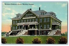 c1910's Wichita Children's Home Building Entrance Wichita Kansas KS Postcard picture