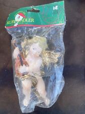 Vintage Kurt S Adler Christmas Angel Ornament Gold with Instrument NOS picture