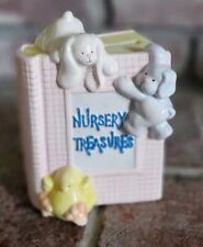 Vtg. Russ Berrie & Co | Pink  Nursery Treasures Book | Ceramic | Coin Bank  picture