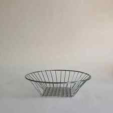 1980s, Modernist Silver Metal Basket w/ Geometric Pattern – 7.75 Inches Wide picture