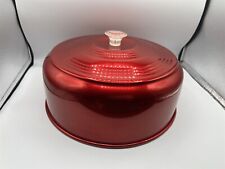 VINTAGE RED ALUMINUM CAKE COVER 