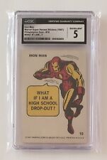 1967 Philadelphia Marvel Super Hero Sticker #10 Iron Man Card Graded CGC 5 picture