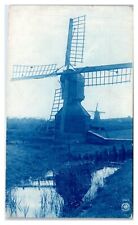 Postcard - Real Photo Windmill Delft in Holland Cyanotype c1906 picture