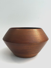 Vintage Mid-century Modern Thin Edge Hand Turned Wooden Sculptural Bowl picture