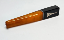 1930's French Butterscotch Bakelite Catalin Cigarette Holder Eiffel Tower Inlay picture