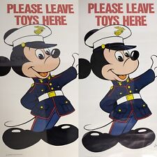 x2 LOT 1978 USMC Marine Mickey Mouse Toys For Tots Disney 20