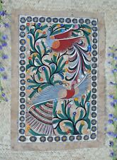 #4 Amate Bird of Paradise Bark Painting Subtle Handmade Guerrero Mexico Folk Art picture