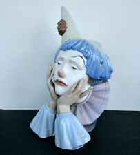 Vintage Porcelain Figurine Lladro Sad Clown Jester #5129 Spain picture