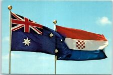 Postcard - Australian and Croatian flags picture