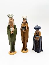 Vintage Wise Men Nativity Figurines 1980s Handpainted Signed NB Three Kings 6.5” picture