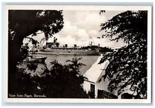 c1910's View From Paget Bermuda, Steamer Ship Antique RPPC Photo Postcard picture