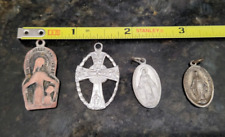 4 Antique Christian Saints Medals picture
