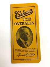 Vintage 1930 Hamilton Carhartt Memo Booklet Master Cloth Overalls picture