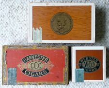 Vintage Lot of 3 Cigar Boxes Webster Babies  Harvester Claro Antonio y Cleopatra picture
