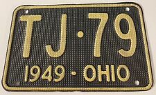 Vintage 1949 Ohio License Plate TJ 79 Waffle picture