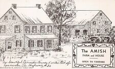 1955 Amish Farm House Drawing by E Allerton Tobey Lancaster PA Vtg Postcard B52 picture