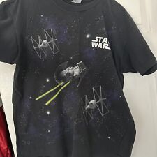 VINTAGE Star Wars TIE Fighter Death Star Millennium Falcon Shirt Mens L Delta picture