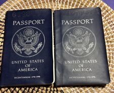 Lot Of 2 CANCELED U.S. PASSPORTS issued 1976 EXPIRED 1981 Visa Stamps Couple PA picture