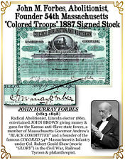 John M. Forbes Abolitionist Founder 54th Mass. Colored Troops, 1887 Signed Stock picture