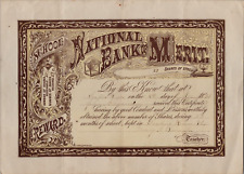 Original Antique National Bank Merit 1879 School Reward Saxtons River Vermont picture