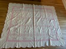 vintage handmade pinwheel quilt pink and white 76 in x 67 in picture