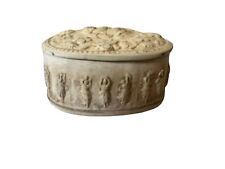 Antique Signed Batignani Italy Oggetti D’ Arte Bisque Ceramic Trinket Case Box picture