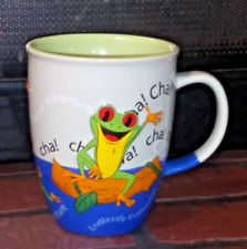 VTG Rainforest Cafe Coffee Tea Mug Cha Cha Cha Frog Greatest Adventure Rare NWOT picture