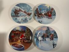 Lenox For the Holidays Santa's Journey Party Plates Christmas Set of 4 w/o box picture