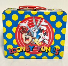 Vintage Looney Tunes Metal Tin Lunch Box 1998 Bugs Bunny Taz Great condition picture