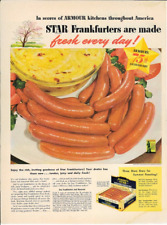 1942 ARMOUR Frankfurters Hot Dogs Recipe Vintage Magazine Print Ad 10.25