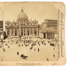 St Peter's Basilica Vatican City Stereoview c1901 Rome Italy Street Plaza B2201 picture