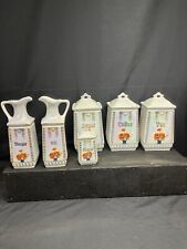 Vintage Luster Ware 10 Pc Ceramic Canister Set Germany Floral Design SEE PICS picture