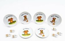 Vtg 1976 Suzy's Zoo (6) Cheese Plates & (6) Markers Porcelain by Enesco Japan picture