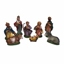 VINTAGE CHRISTMAS NATIVITY SET Made in Italy FIGURINES 8 PIECE SET Resin picture