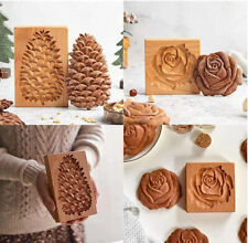 Christmas Wooden Gingerbread Carved Shortbread Mold Cookie Cutter Molds US picture