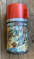 Vintage 1959 Gunsmoke lunch box metal Thermos bottle by Aladdin   picture