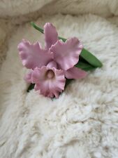 Cattleya Orchid Lenox Garden 1988 Flower Violet (Purple) Figurine Porcelain Vtg picture