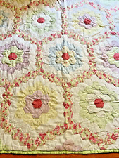 Vintage Spring/Summer Floral Quilt w/ 2 Matching Shams Approx 86