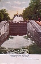 Vintage RPPC 1909 Postcard~Borenshults Slussar~Boat, Canal Locks. Q116 picture
