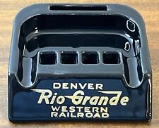 Vintage Rio Grande Western Railroad Ashtray D&RGW Porcelain Ceramic Snuf-A-Rette picture