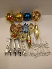 VTG Lot Of 36 Christmas Ornaments Shiny Brite Jewel Brite Diorama Ice Drop picture
